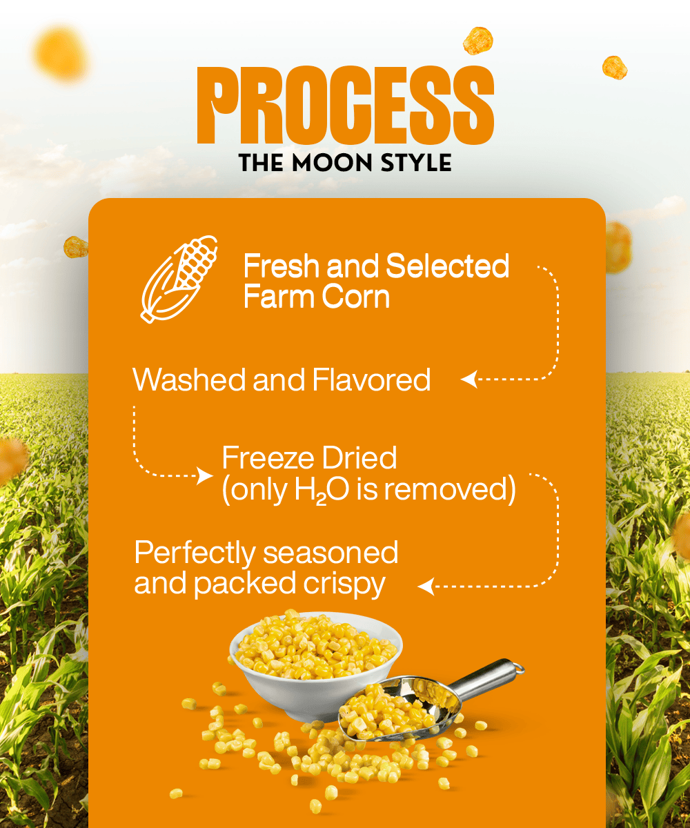 Freeze-Dried Crispy Corn with Smokey BBQ - A deliciously crunchy snack with authentic BBQ taste.
