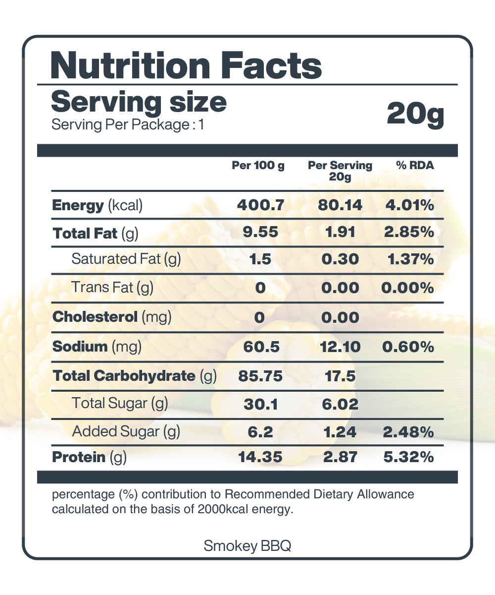 Nutritional information label displaying serving size, calorie content, and percentages of recommended daily allowances for various nutrients in Moon Freeze Orbit Mix Packs - Hydrate & Snack by MOONFREEZE FOODS PRIVATE LIMITED.